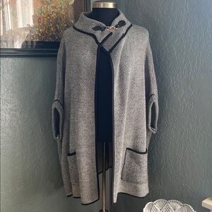 Apt. 9 Black and White Knit Poncho